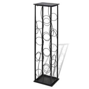 vidaXL Wine Rack Wine Bottle Holder Pantry Floor Wine Cabinet Organizer Metal-18