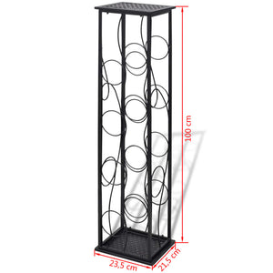 vidaXL Wine Rack Wine Bottle Holder Pantry Floor Wine Cabinet Organizer Metal-24