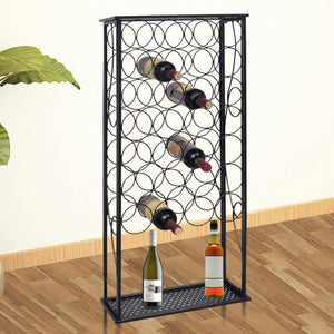 vidaXL Wine Rack Wine Bottle Holder Pantry Floor Wine Cabinet Organizer Metal-9