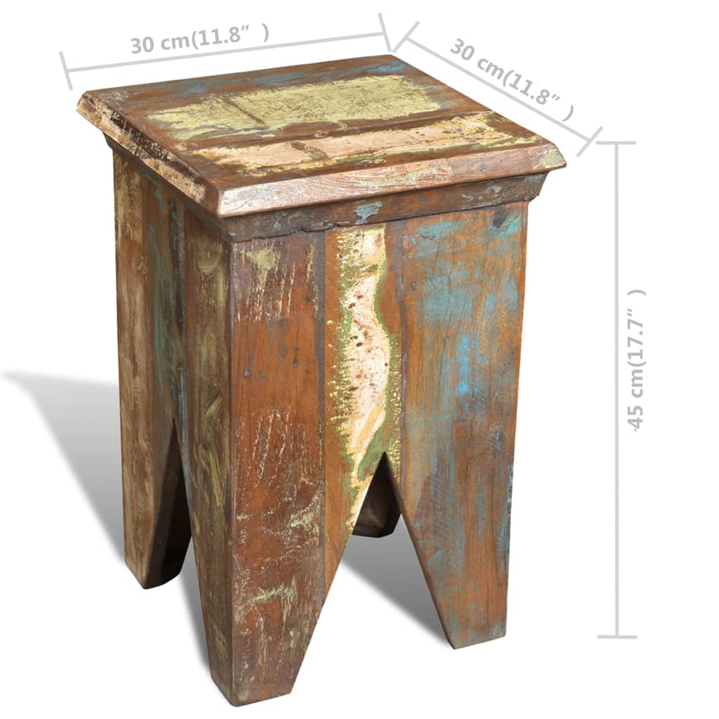 vidaXL Stool Solid Reclaimed Wood-5