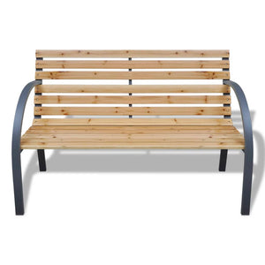 vidaXL Outdoor Patio Bench 2-Seater Bench Patio Loveseat Chair Wood and Iron-10