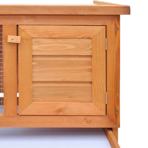 vidaXL Rabbit Hutch Bunny Cage with Pull Out Tray Enclosure Solid Pine Wood-13