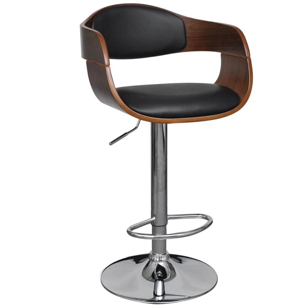 vidaXL Solid Bent Wood Bar Stool Faux Leather Bar Counter Seating Multi Colors-31