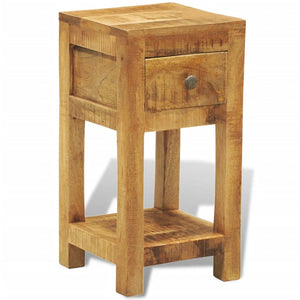 vidaXL Nightstand with 1 Drawer Solid Mango Wood-2