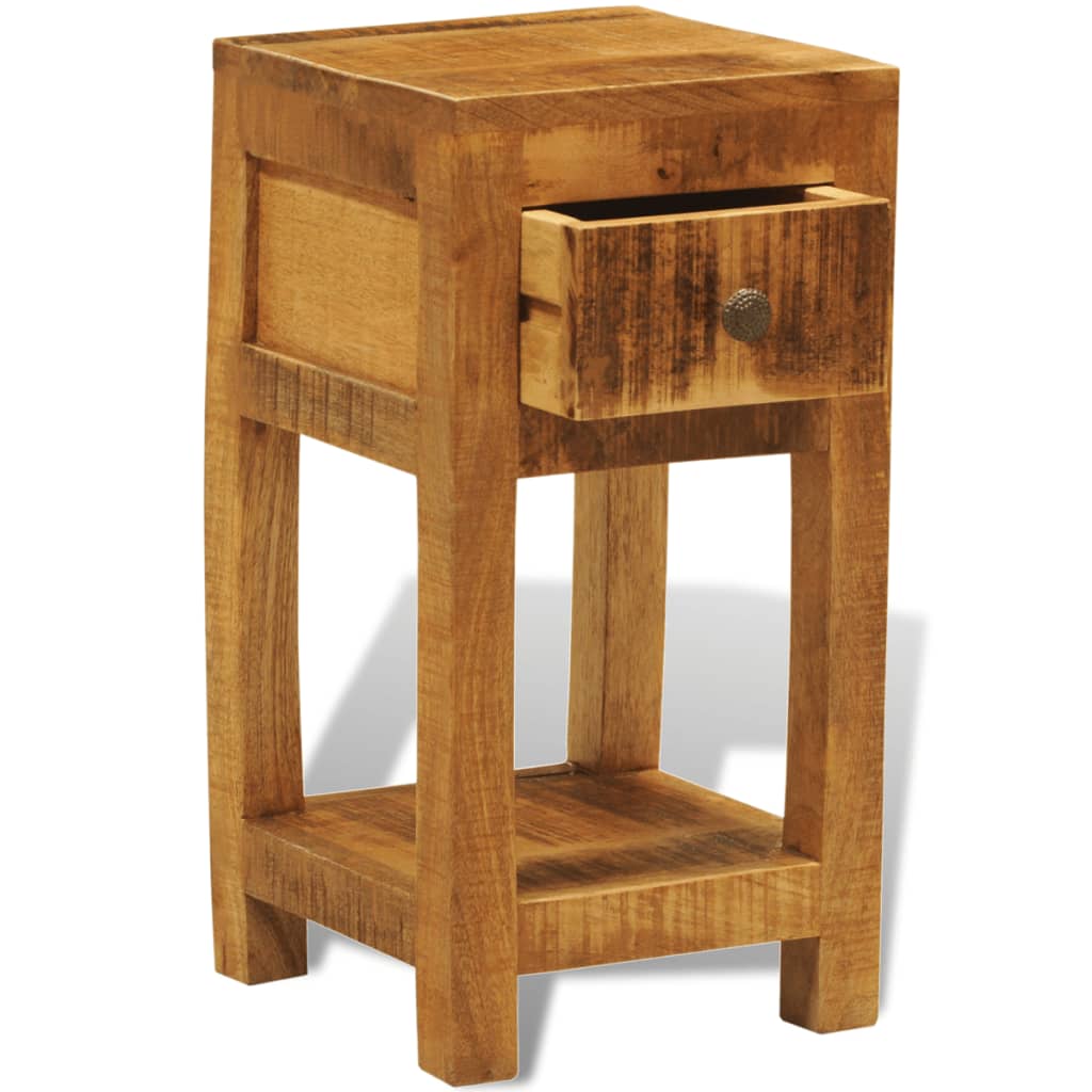 vidaXL Nightstand with 1 Drawer Solid Mango Wood-6