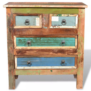 vidaXL Reclaimed Cabinet Solid Wood with 4 Drawers-4