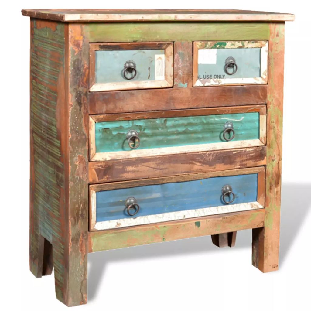 vidaXL Reclaimed Cabinet Solid Wood with 4 Drawers-5
