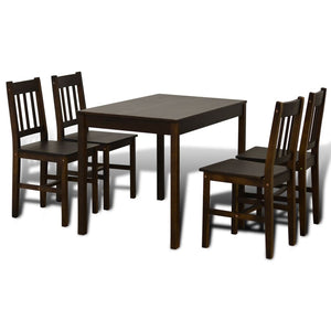 vidaXL Dining Table and Chair Dining Set Dinner Table with 4 Chairs Natural-10