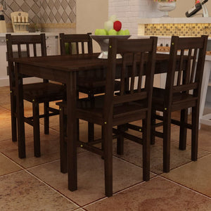 vidaXL Dining Table and Chair Dining Set Dinner Table with 4 Chairs Natural-2