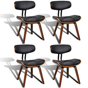 vidaXL Dining Chairs Accent Chair for Kitchen 2 Pcs Bent Wood and Faux Leather-20