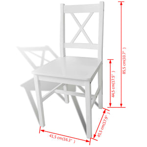 vidaXL Dining Chairs Accent Chair with Curved Slat Back for Kitchen Pinewood-24