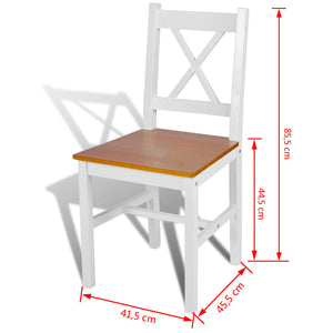 vidaXL Dining Chairs Accent Chair with Curved Slat Back for Kitchen Pinewood-33