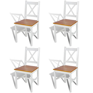 vidaXL Dining Chairs Accent Chair with Curved Slat Back for Kitchen Pinewood-41