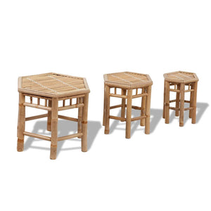 vidaXL Patio Stools 3 pcs Bamboo-0