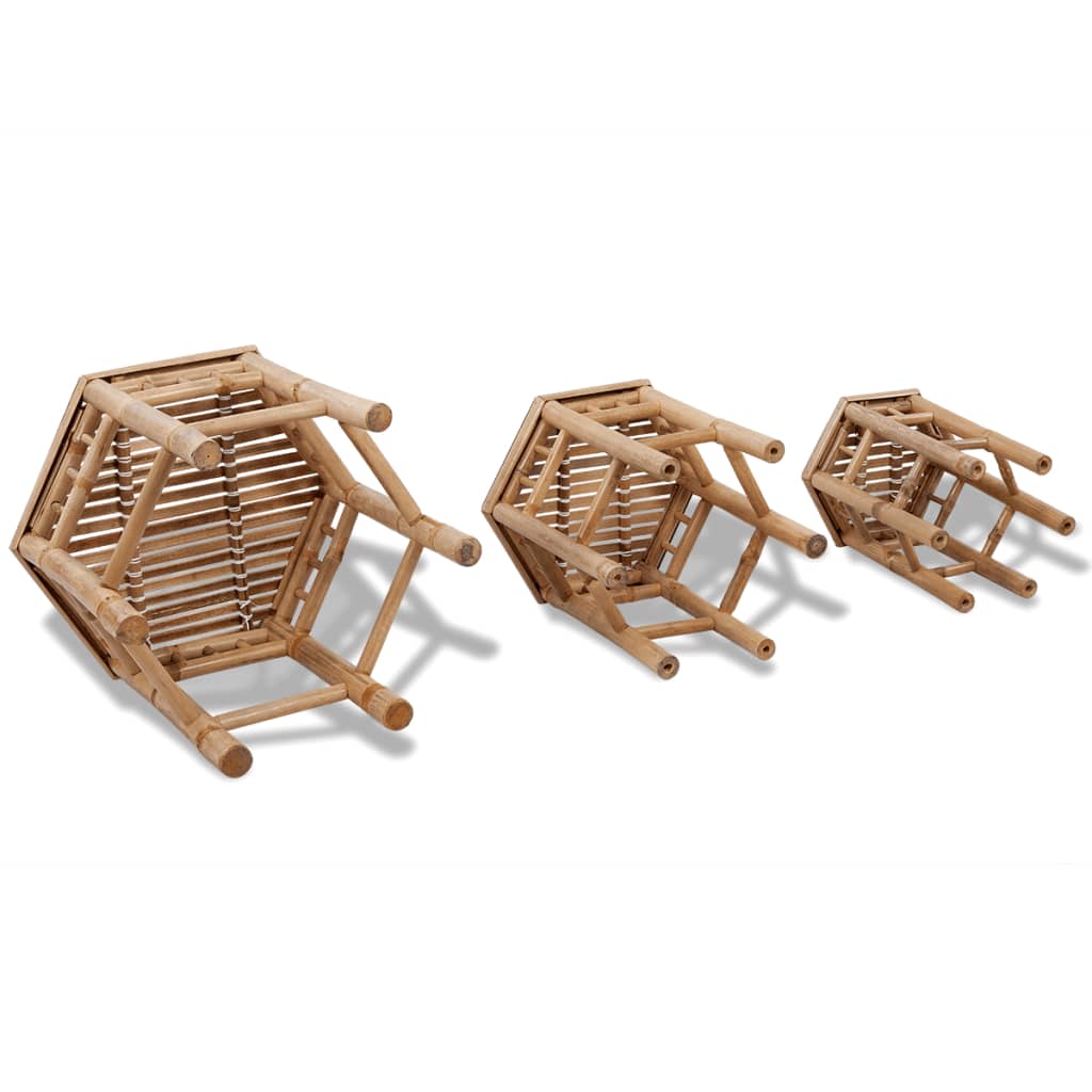 vidaXL Patio Stools 3 pcs Bamboo-2