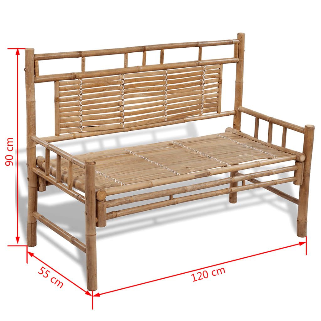 vidaXL Patio Bench 47.2" Bamboo-4