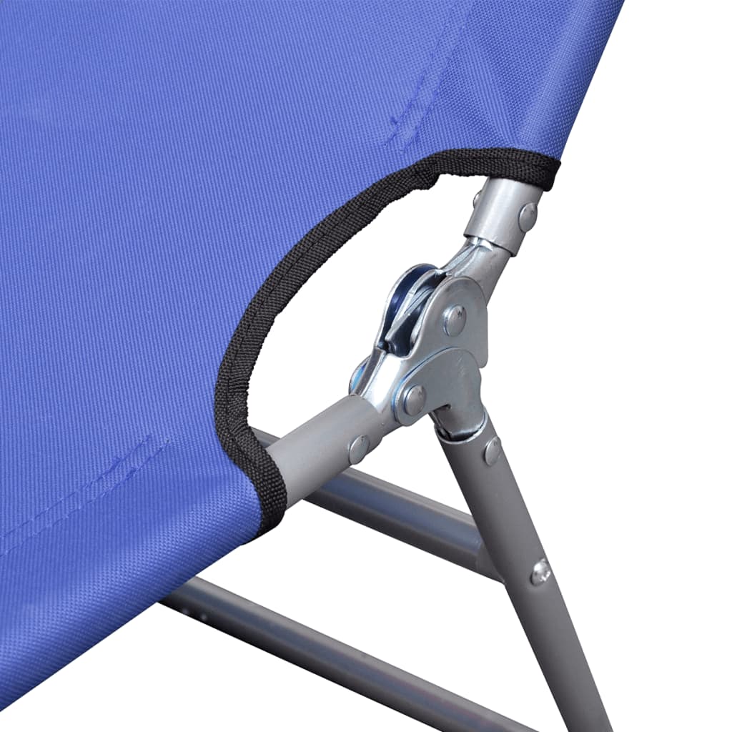 vidaXL Patio Lounge Chair Folding Sunlounger Sunbed with Head Cushion Steel-54