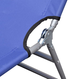 vidaXL Patio Lounge Chair Folding Sunlounger Sunbed with Head Cushion Steel-54