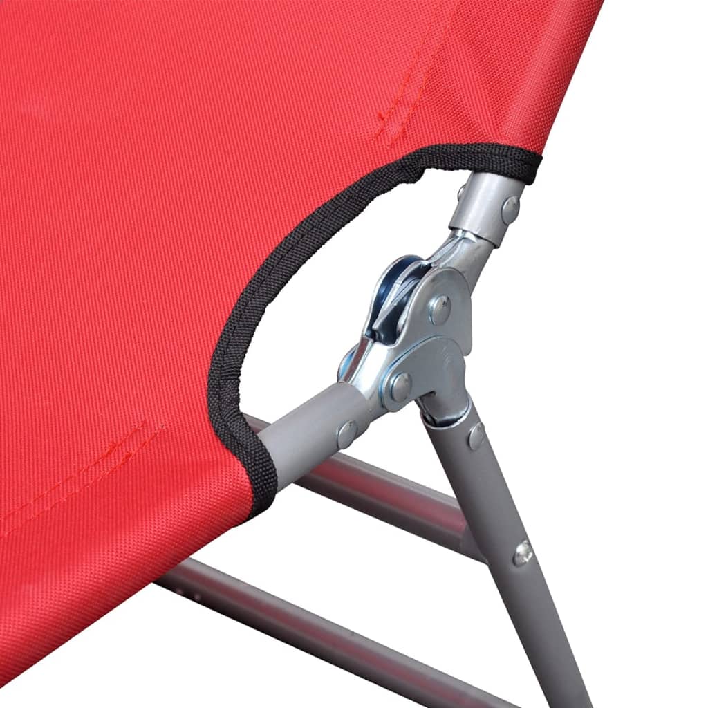 vidaXL Patio Lounge Chair Folding Sunlounger Sunbed with Head Cushion Steel-1