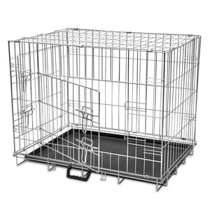 vidaXL Dog Crate 2/3 Doors w/Tray Fold Metal Pet Cage Kennel House 30"/37"/43"/48"-11