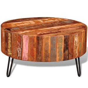 vidaXL Coffee Table Solid Reclaimed Wood Round-0