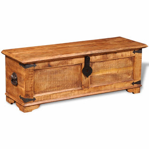 vidaXL Storage Chest Rough Mango Wood-0