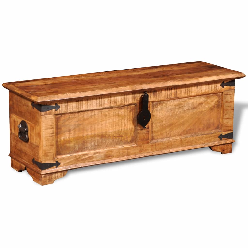 vidaXL Storage Chest Rough Mango Wood-2