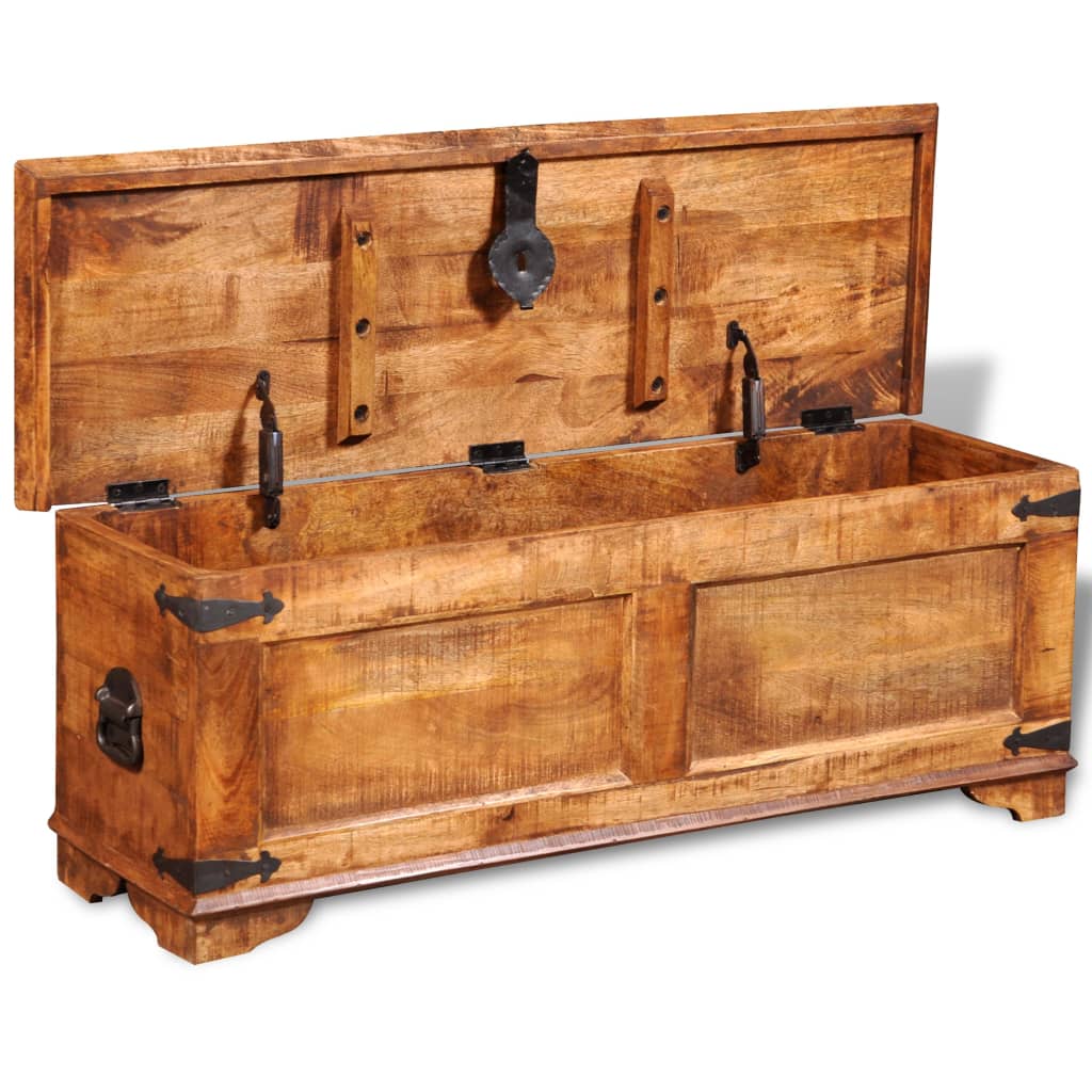 vidaXL Storage Chest Rough Mango Wood-6