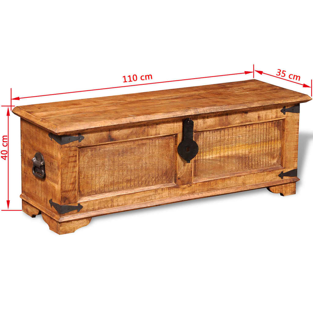 vidaXL Storage Chest Rough Mango Wood-9