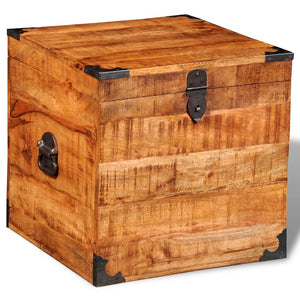 vidaXL Storage Chest Cubic Rough Mango Wood-3