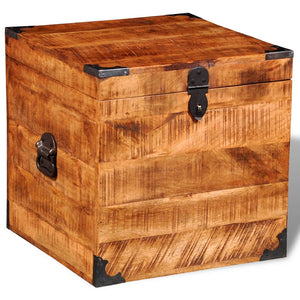 vidaXL Storage Chest Cubic Rough Mango Wood-4