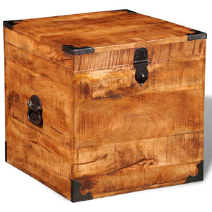 vidaXL Storage Chest Cubic Rough Mango Wood-6