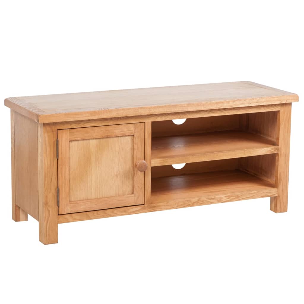 vidaXL TV Stand 40.6"x14.2"x18.1" Solid Oak Wood-0