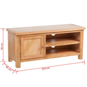 vidaXL TV Stand 40.6"x14.2"x18.1" Solid Oak Wood-4