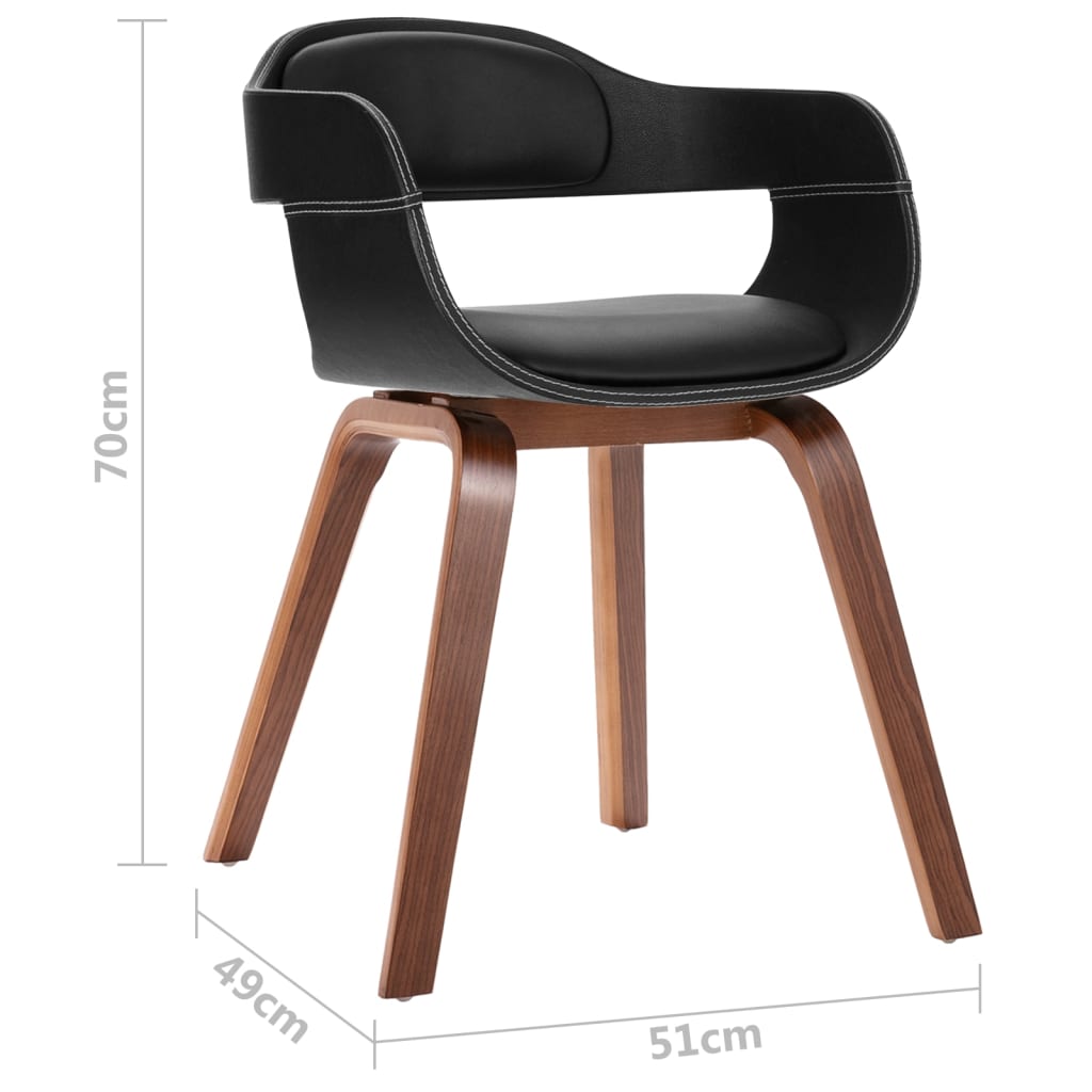 vidaXL Dining Chair with Bentwood and Faux Leather Side Chair for Kitchen-7