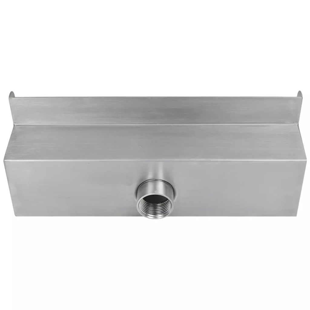 vidaXL Rectangular Waterfall Pool Fountain Stainless Steel 11.8"-14