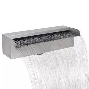 vidaXL Rectangular Waterfall Pool Fountain Stainless Steel 11.8"-3