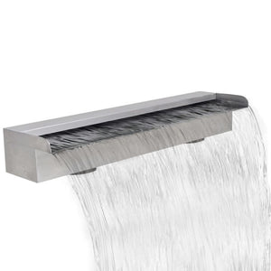 vidaXL Rectangular Waterfall Pool Fountain Stainless Steel 11.8"-10