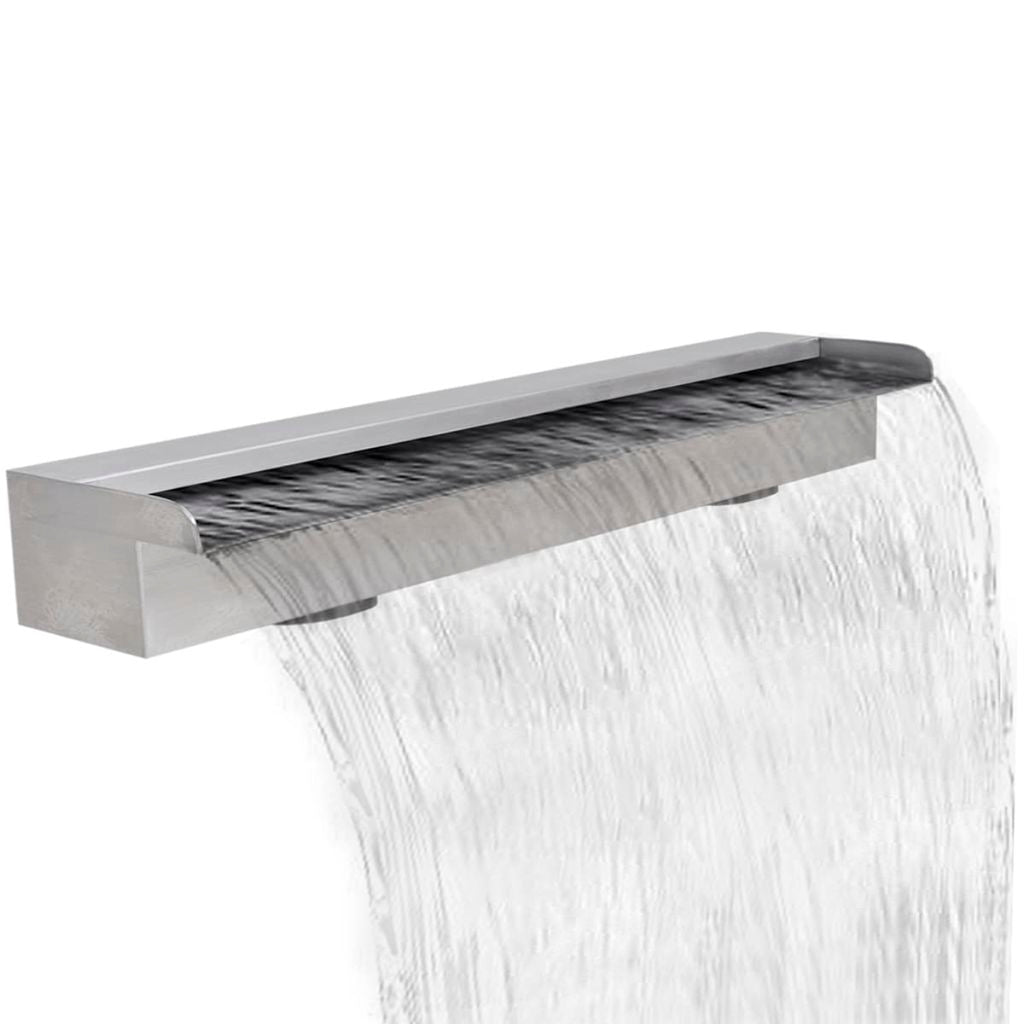 vidaXL Rectangular Waterfall Pool Fountain Stainless Steel 11.8"-25
