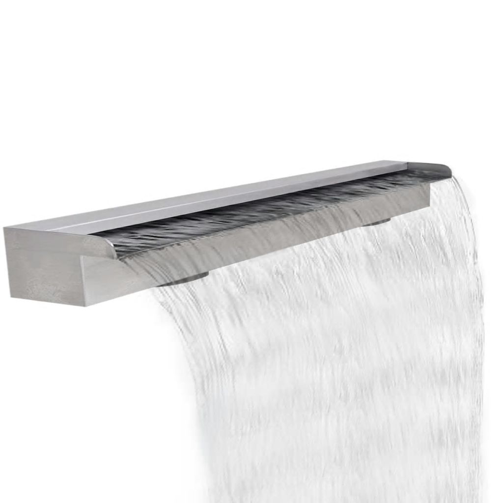 vidaXL Rectangular Waterfall Pool Fountain Stainless Steel 11.8"-8