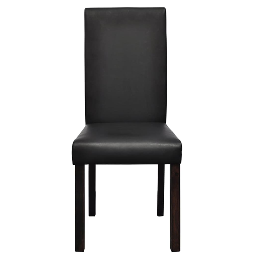 vidaXL Dining Chairs Side Chair with Solid Wood Legs for Kitchen Faux Leather-11