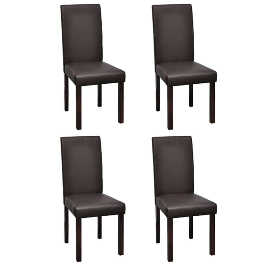 vidaXL Dining Chairs Side Chair with Solid Wood Legs for Kitchen Faux Leather-5