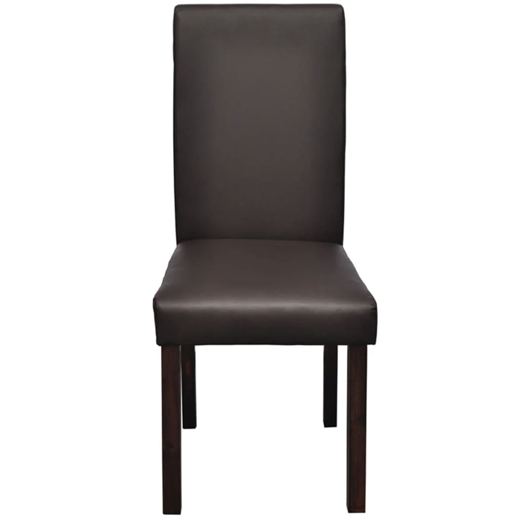 vidaXL Dining Chairs Side Chair with Solid Wood Legs for Kitchen Faux Leather-8