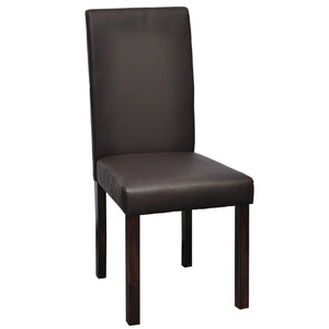 vidaXL Dining Chairs Side Chair with Solid Wood Legs for Kitchen Faux Leather-10