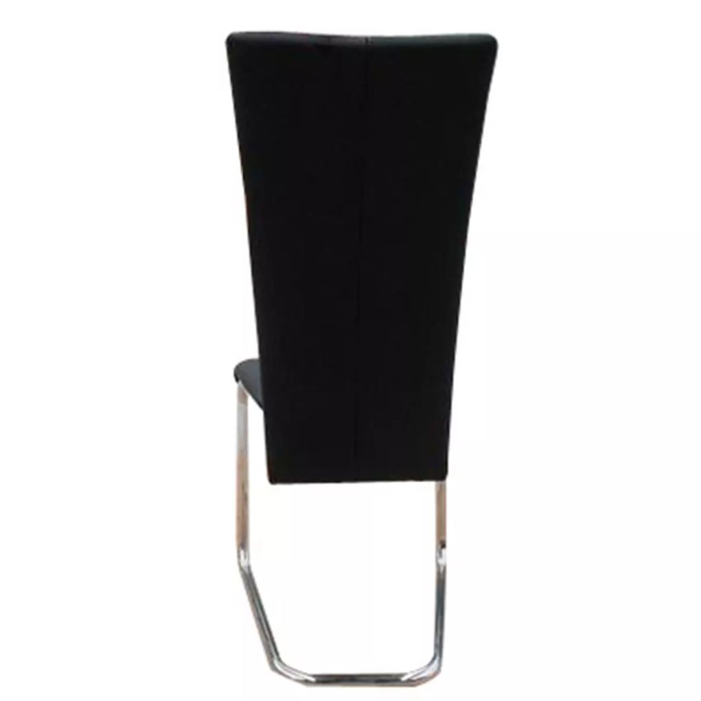 vidaXL Dining Chairs 4 pcs Black Faux Leather-4