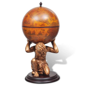 vidaXL Globe Bar Wine Stand Atlas Design 16.5"x16.5"x33.5"-2