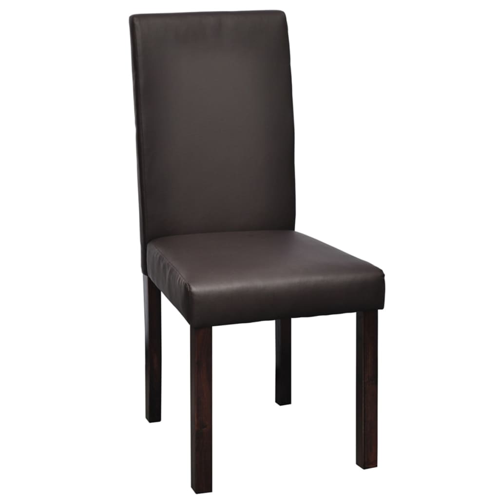 vidaXL Dining Chairs Side Chair with Solid Wood Legs for Kitchen Faux Leather-16