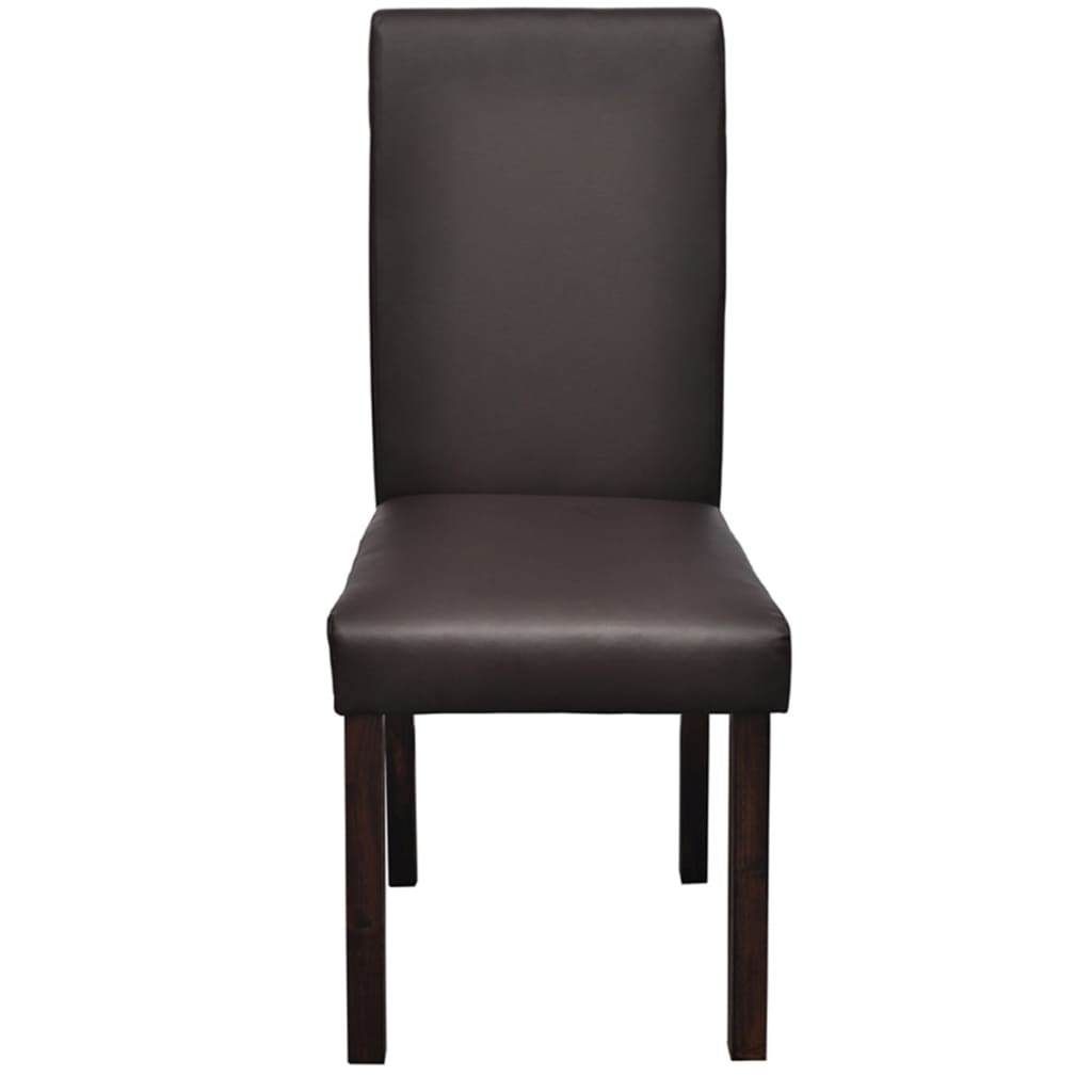 vidaXL Dining Chairs Side Chair with Solid Wood Legs for Kitchen Faux Leather-18