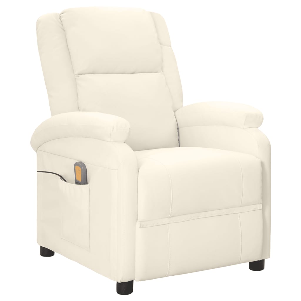 vidaXL Massage Chair Massaging Recliner Push Chair for Elderly Faux Leather-33