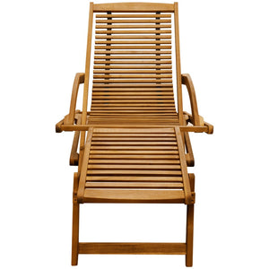 vidaXL Deck Chair with Footrest Solid Acacia Wood-1